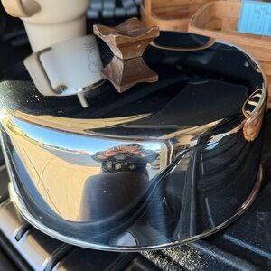 Vintage Stainless Steel Cake Dome with Wooden Handle